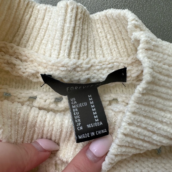 F21 Perforated Mock Neck Sweater - Picture 9 of 9